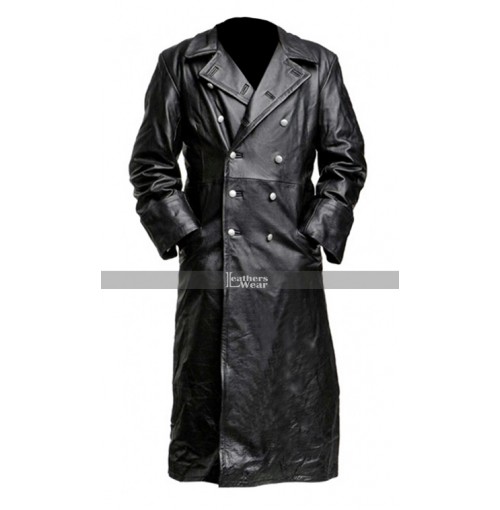 German Classic Officer Leather Coat