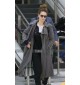 Lily James Arrives at Melbourne Airport Coat