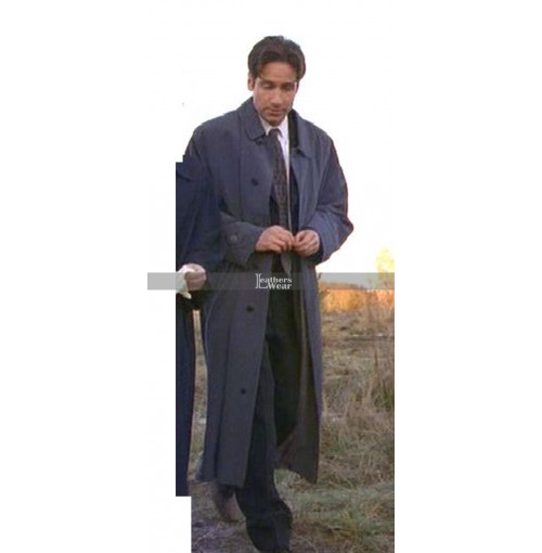 Fox Mulder The X-Files David Duchovny Blue Long Coat