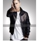 Not Afraid Eminem Black Leather Bomber Jacket
