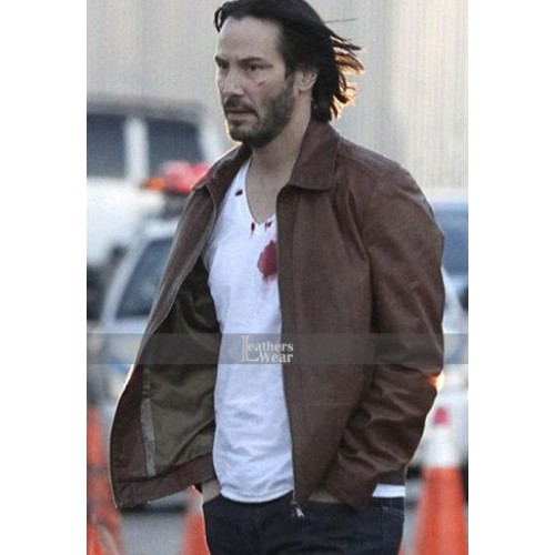 John Wick Keanu Reeves Brown Leather Jacket