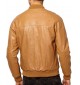 Men Casual Tan Brown Bomber Leather Jacket
