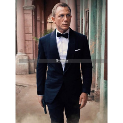Daniel Craig No Time To Die James Bond Black Tuxedo Suit