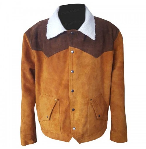 John Dutton Yellowstone SO3 Brown Fur Collar Suede Leather Jacket