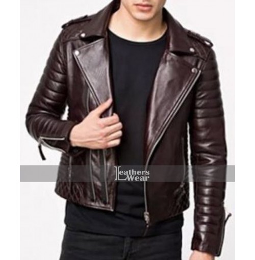 70s Style Mens Brown Leather Jacket