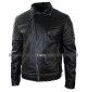 Classic Diamond Biker Motorcycle Black Leather Jacket
