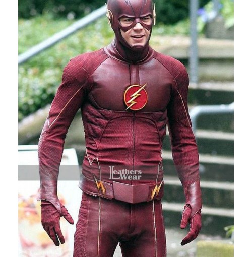 The Flash Grant Gustin (Berry Allen) Red Leather Jacket