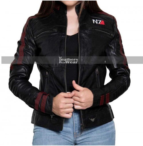 Women Mass Effect N7 Leather Jacket