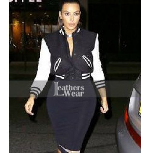 Kim Kardashian Simone Varsity Bomber Jacket