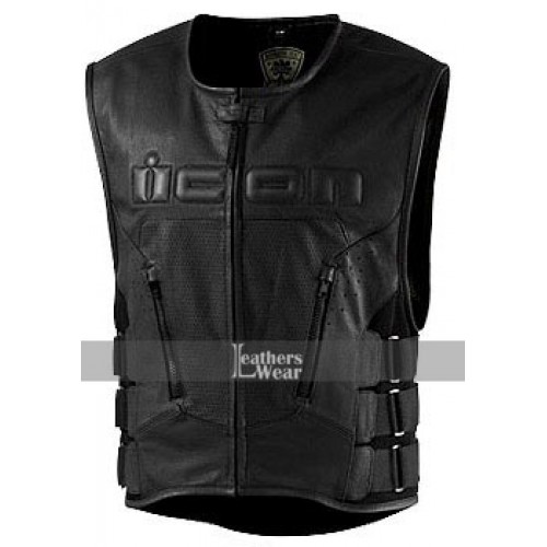 Icon Regulator Skull Leather Motorcycle Vest