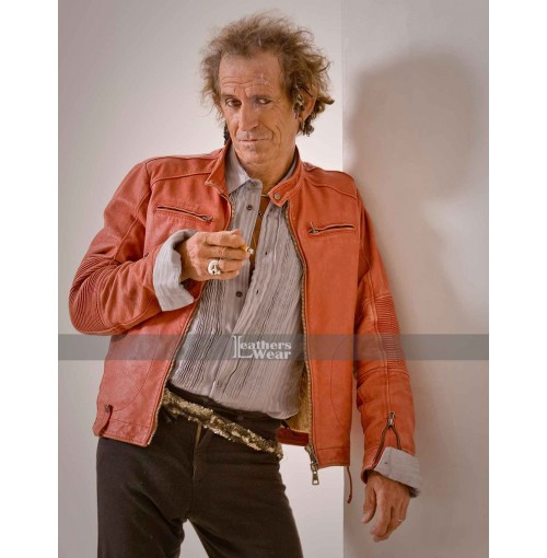 Keith Richards Concert Tour Red Leather Jacket 