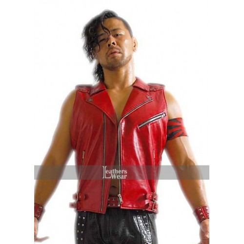 Shinsuke Nakamura WWE Red Leather Vest